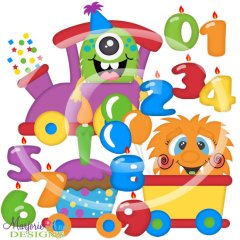 Monster Birthday Party Train SVG Cutting Files Monster Birthday Party Train SVG Cutting Files