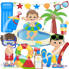 Backyard Beach Party-Boys SVG Cutting Files + Clipart Backyard Beach Party-Boys SVG Cutting Files + Clipart