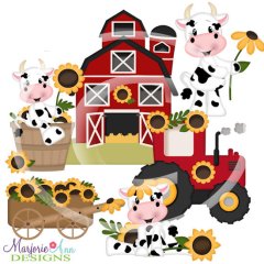 Sunflower Farm-Cows SVG Cutting Files + Clipart Sunflower Farm-Cows SVG Cutting Files + Clipart